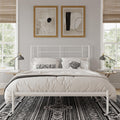 DHP Jensen Modern Metal Platform Bed Frame - White - King Size