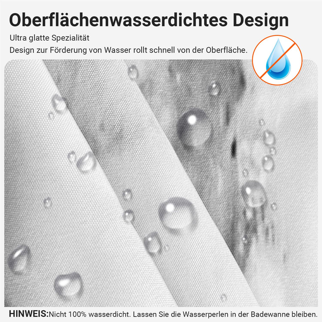 Lerores Shower Curtain, 120 x 200 cm, Marble, Weighted Hem, Anti-Mould Textile, Waterproof - image 2