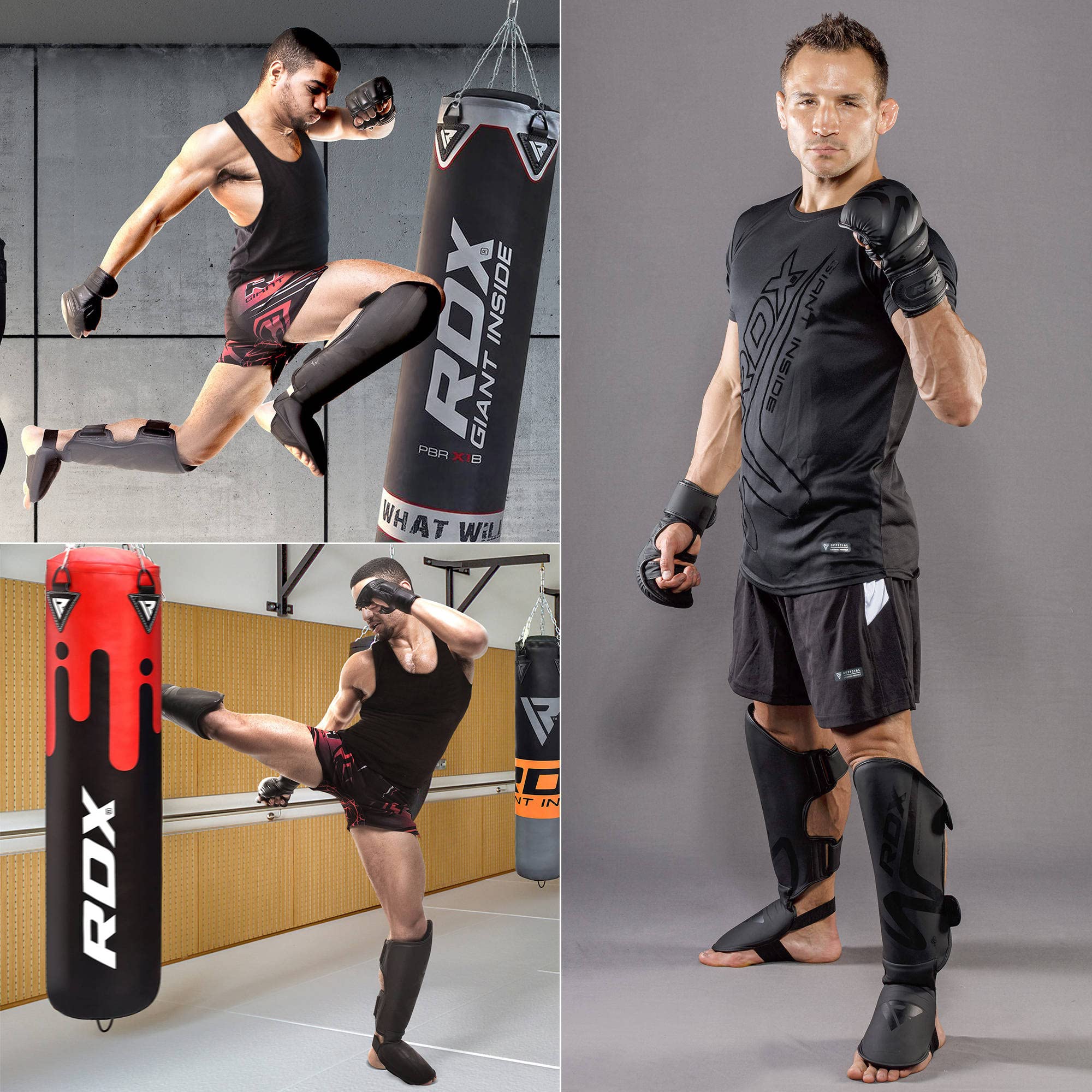 RDX Maya Hide Leather Shin Guards – Muay Thai & MMA Instep Pads
