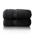 Glart Premium Cotton Sauna Towels – Set of 2 Black Terry Towels 70x200cm