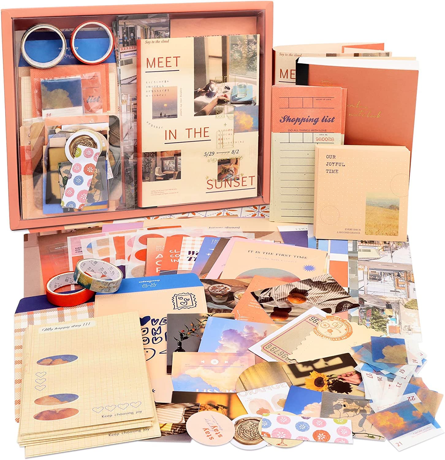 Draupnir Aesthetic Scrapbook Kit | 348pcs Junk Journal Set with A6 Notebook