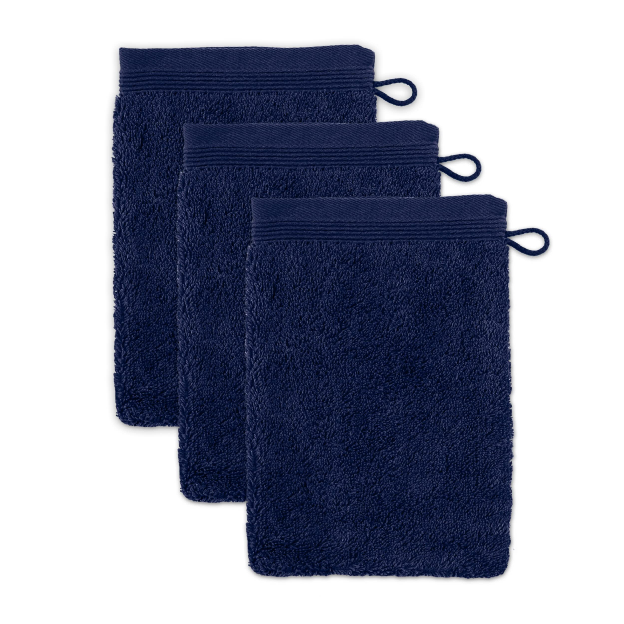 Möve Superwuschel Waschhandschuh 3er-Set – 100% Baumwolle, Deep Sea