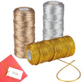 ZDNT Metallic Gold Twine String - 3 Rolls 1.5mm Cord for Gift Wrap & Crafts