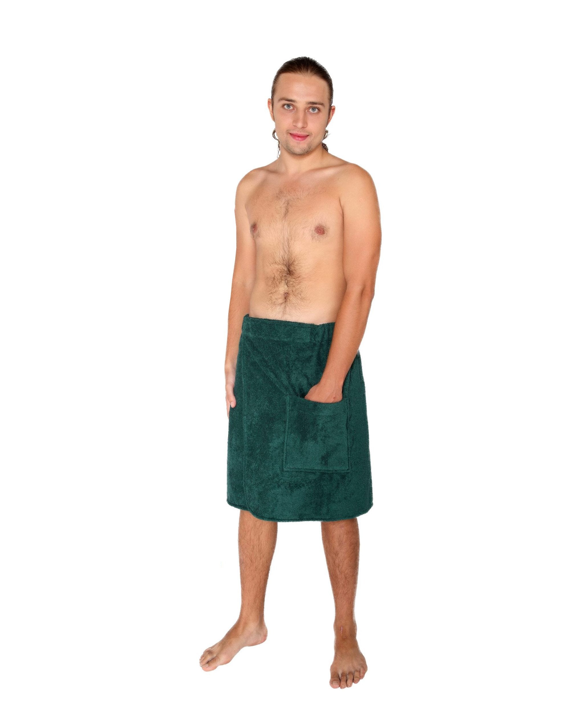 Arus Men's Organic Turkish Cotton Towel Wrap – Hunter Green, P/S