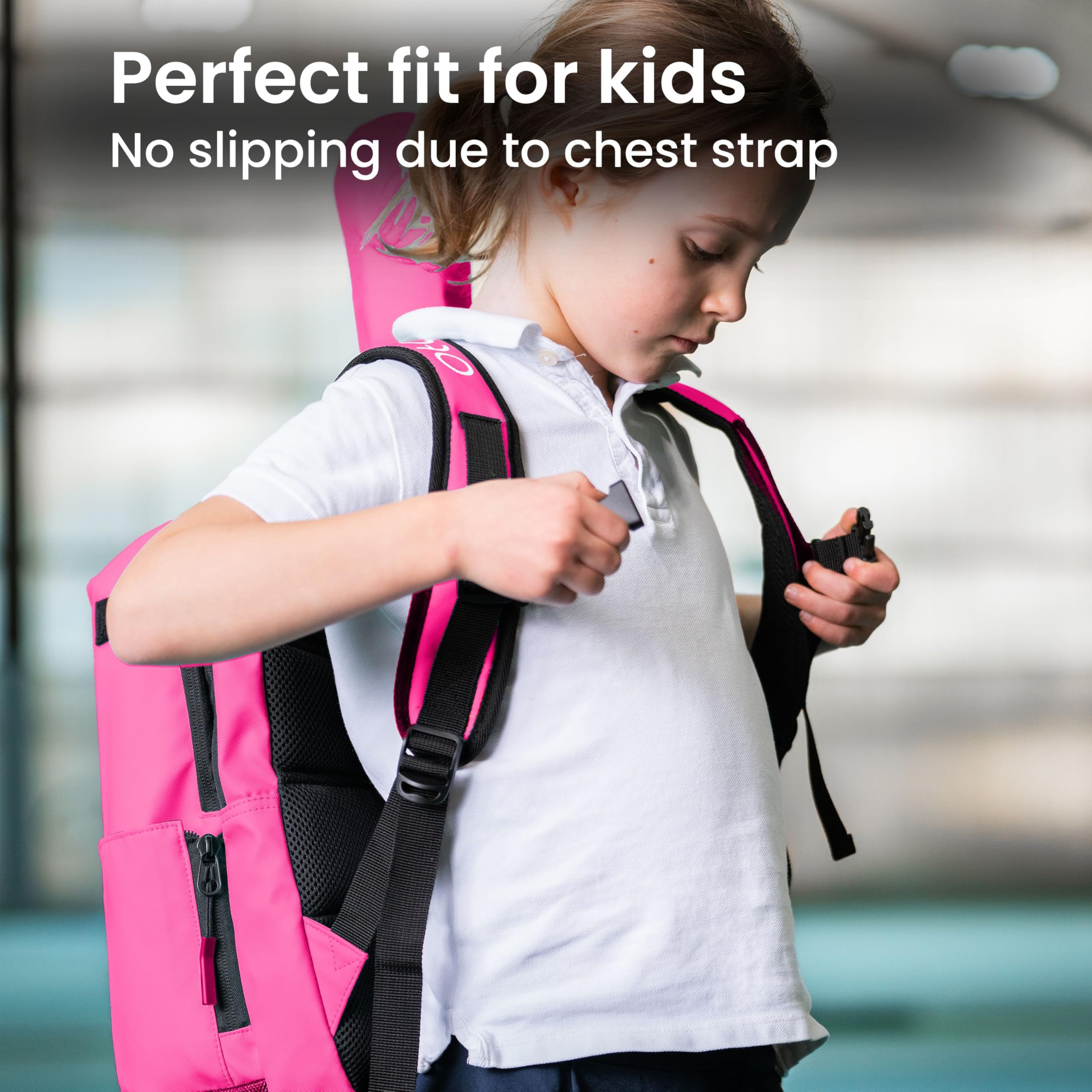Otaro Kids Tennis Backpack – Pink Racket Bag with Shoe Compartment