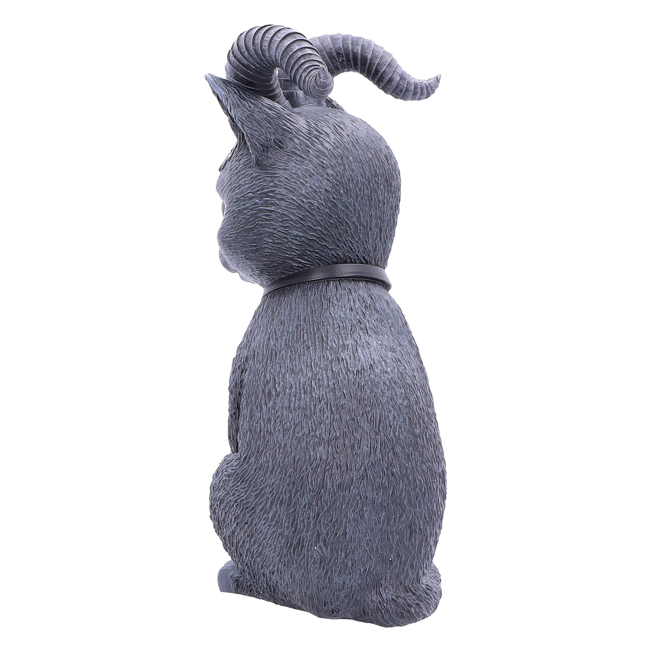 Nemesis Now Pawzuph Horned Occult Cat Figurine – Black Resin, 26.5cm