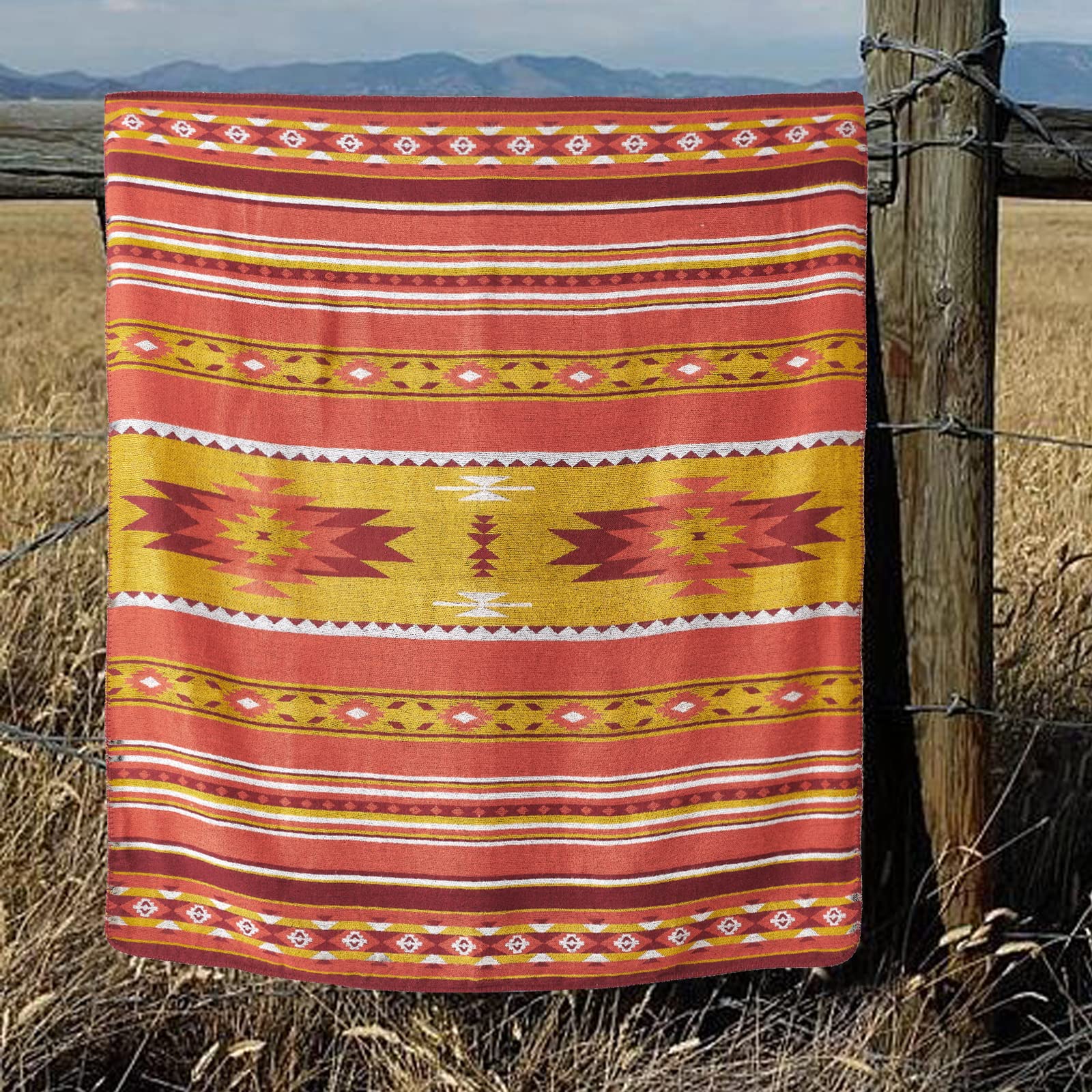 Jolof Store Aztec Sherpa Throw Blanket – Southwestern Navajo Tribal Style