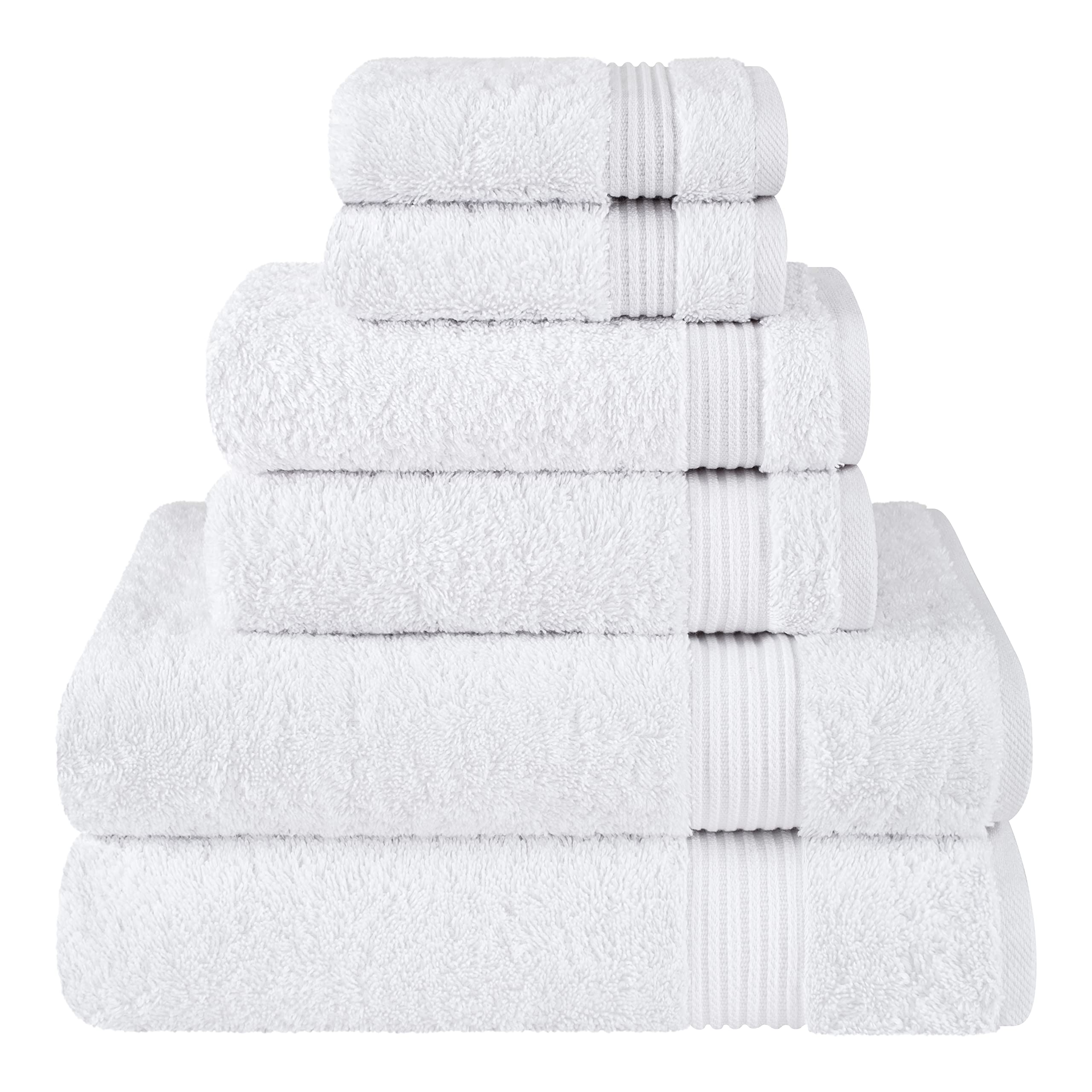 Cotton Paradise 6-Piece Turkish Cotton Bathroom Towel Set | White