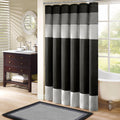Madison Park Amherst Faux Silk Shower Curtain – Black, 72x72