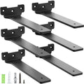 Yeabett 20cm Floating Shelf Brackets – 6 Pack Heavy Duty Metal, Black