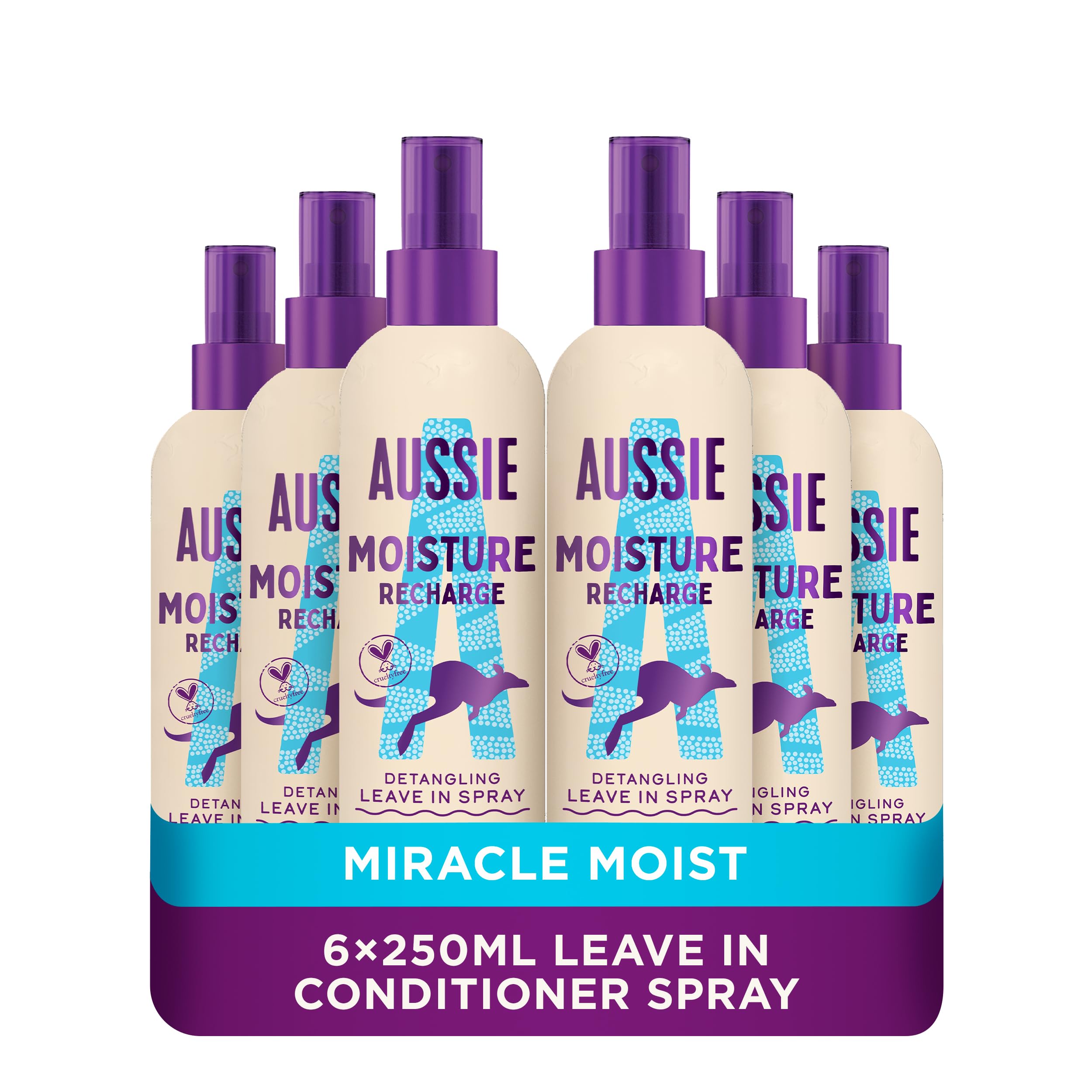 Aussie Miracle Moist Leave-In Conditioning Spray with Macadamia Oil, 250ml