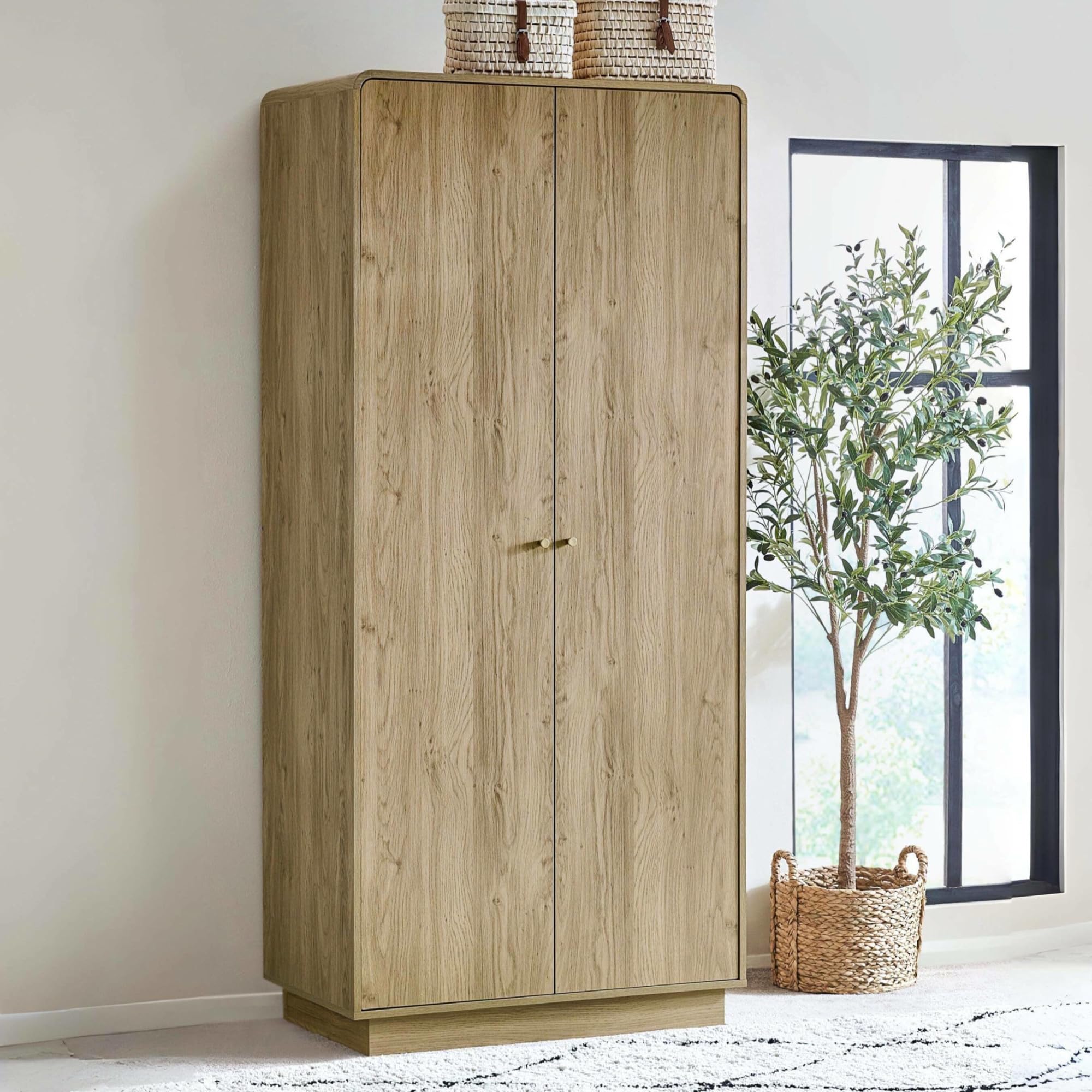 Julian Bowen Ingrid 2 Door Wardrobe – Scandi Light Wood Armoire