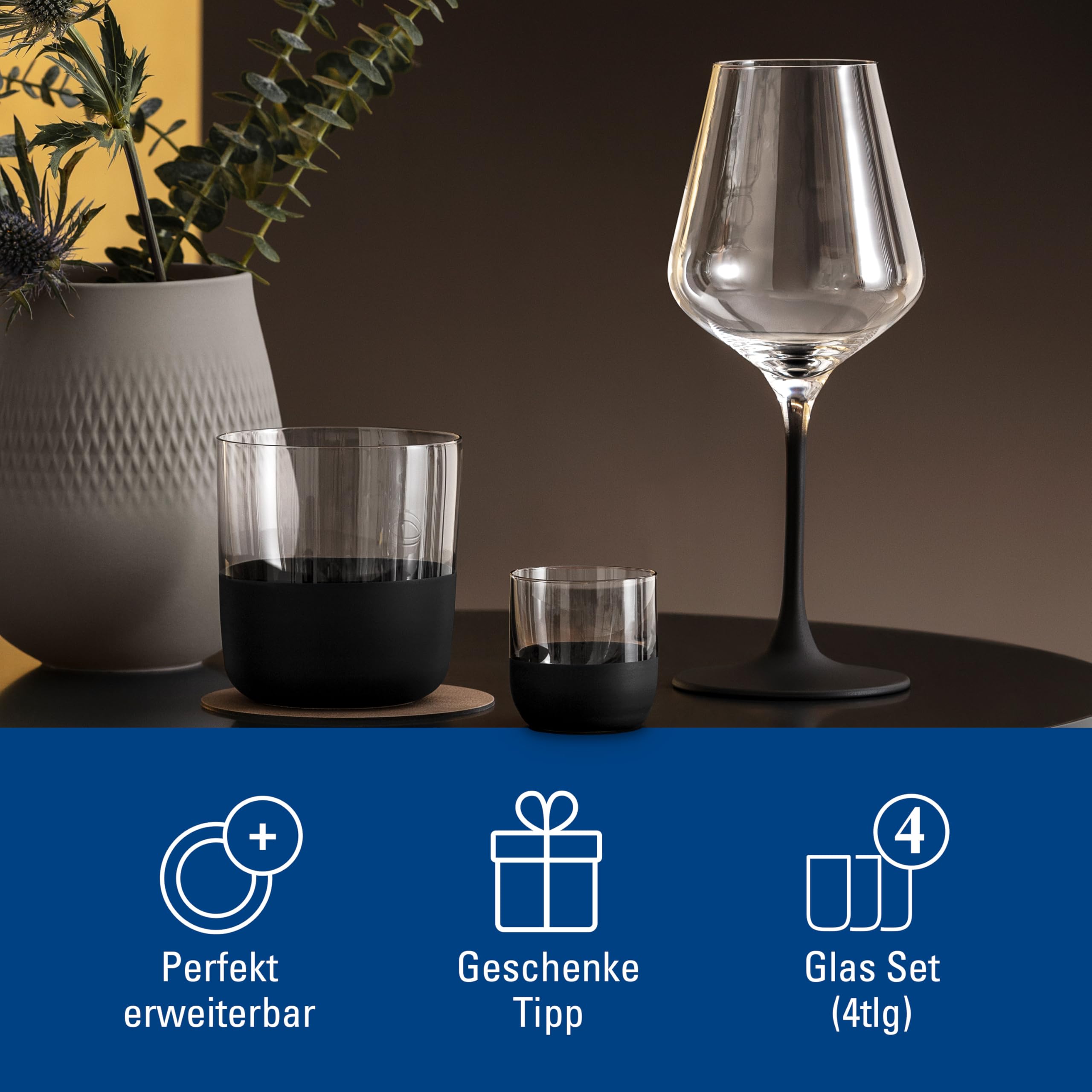 Villeroy & Boch Manufacture Rock Shot Glass Set - 4pc Crystal Glass
