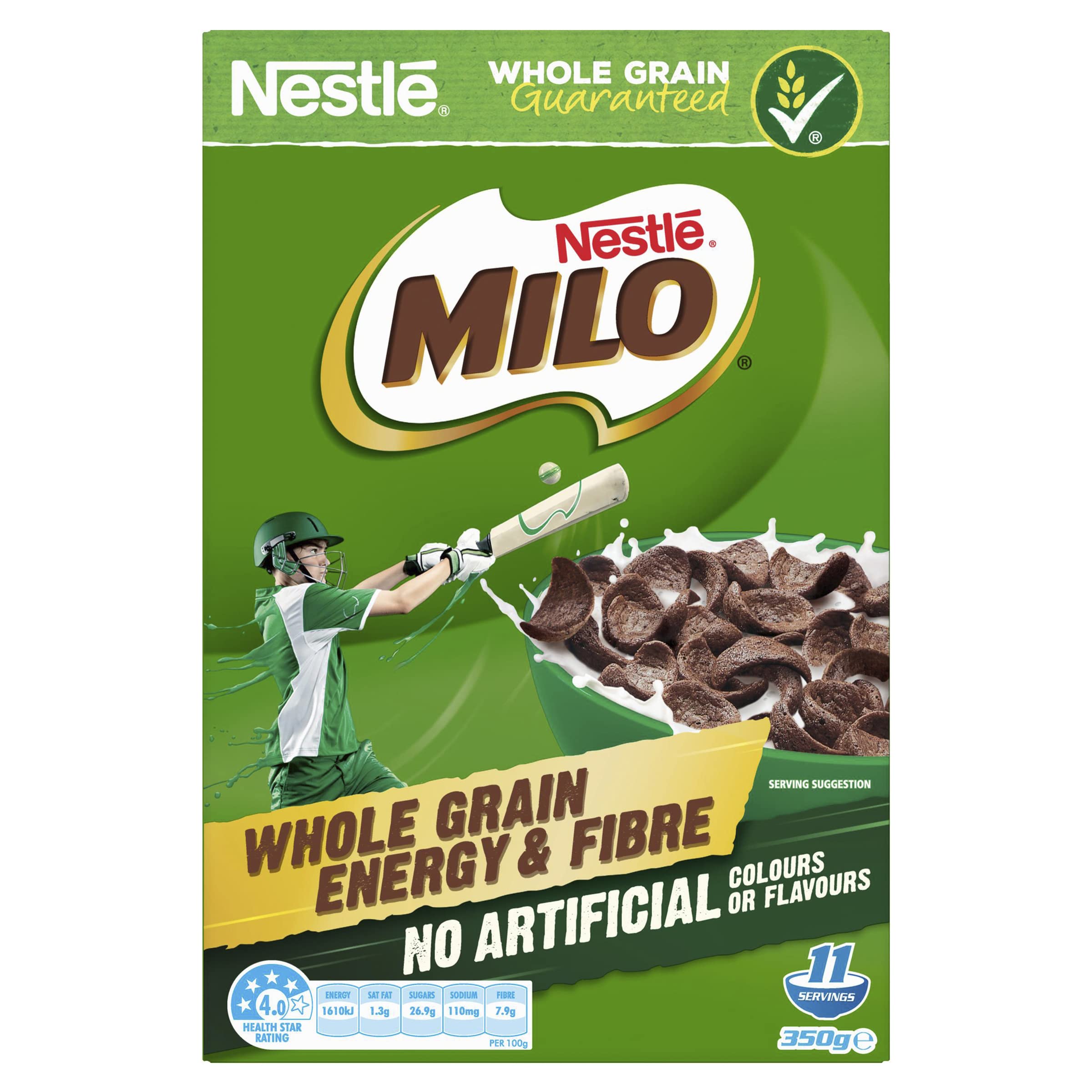 Nestle Milo Cereal 350gm - Crunchy Chocolate Breakfast Cereal Bowl