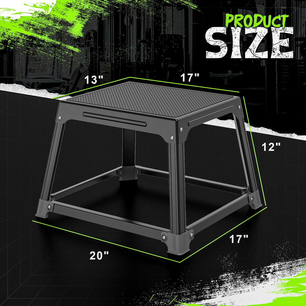 12 Inch Steel Plyometric Box – 17x13 Surface Jump Trainer