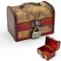 HAOBIN Treasure Chest – Wooden Pirate Jewelry Box with Lock, 15x10x10cm