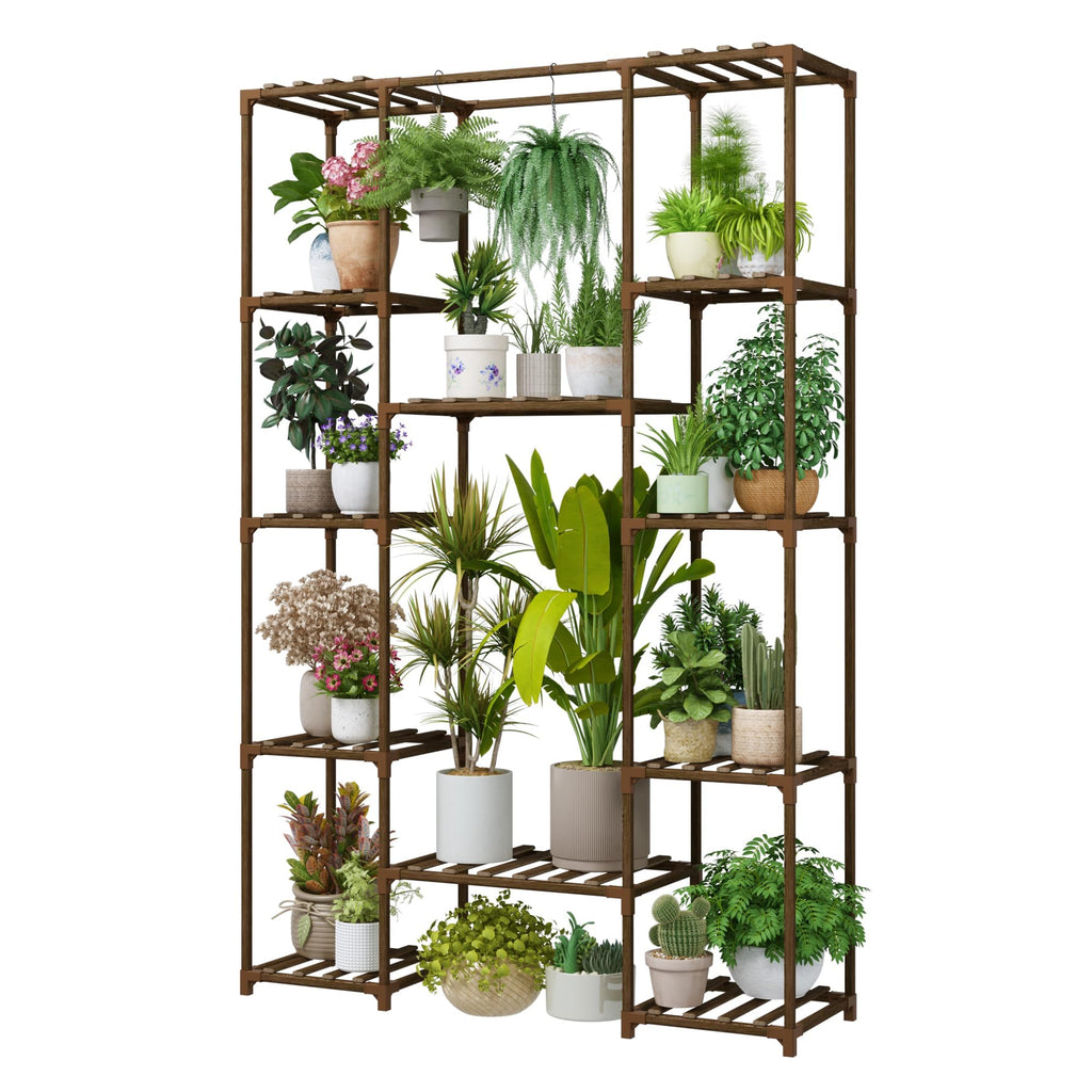 Bamworld 62.2'' Tall Wood Plant Stand | 4-Tier Indoor Hanging Flower Rack