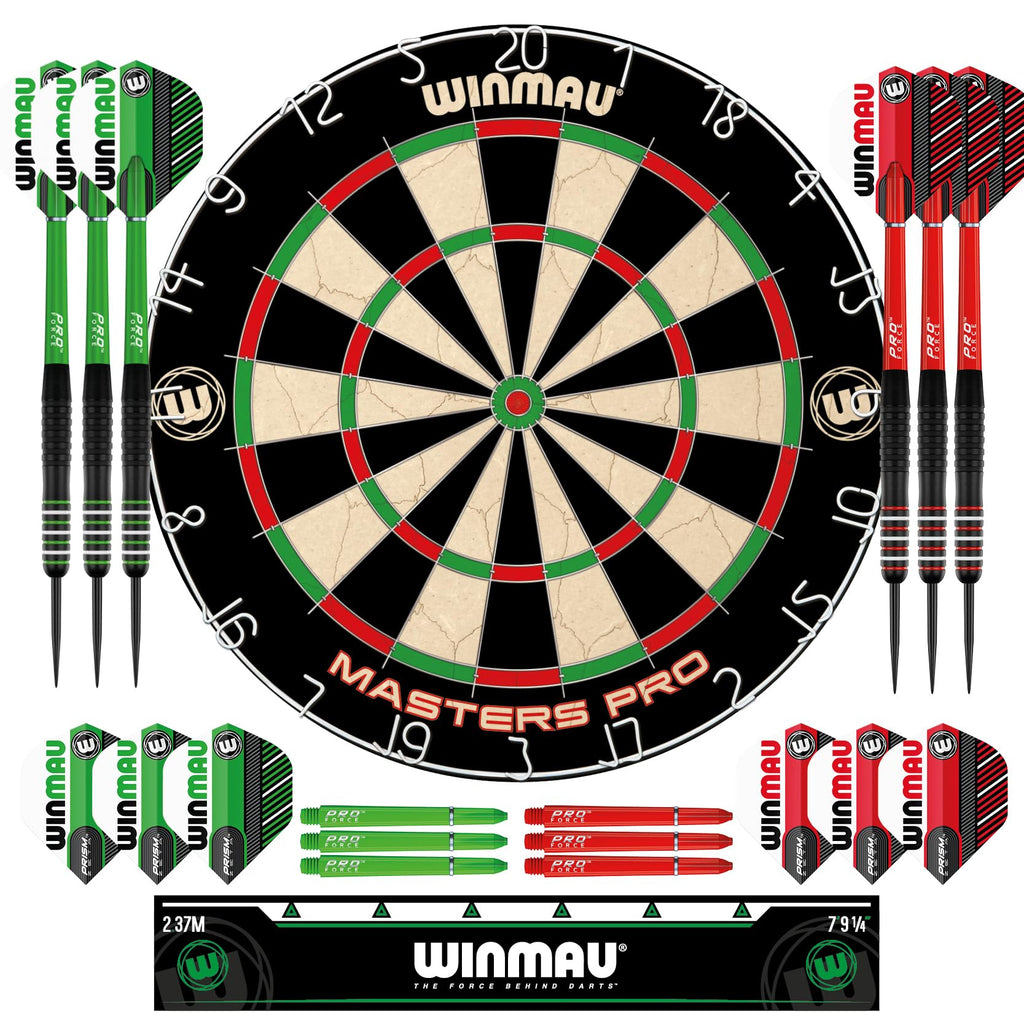 Winmau Masters Pro Bristle Dartboard Set | Professional Steel Tip Darts