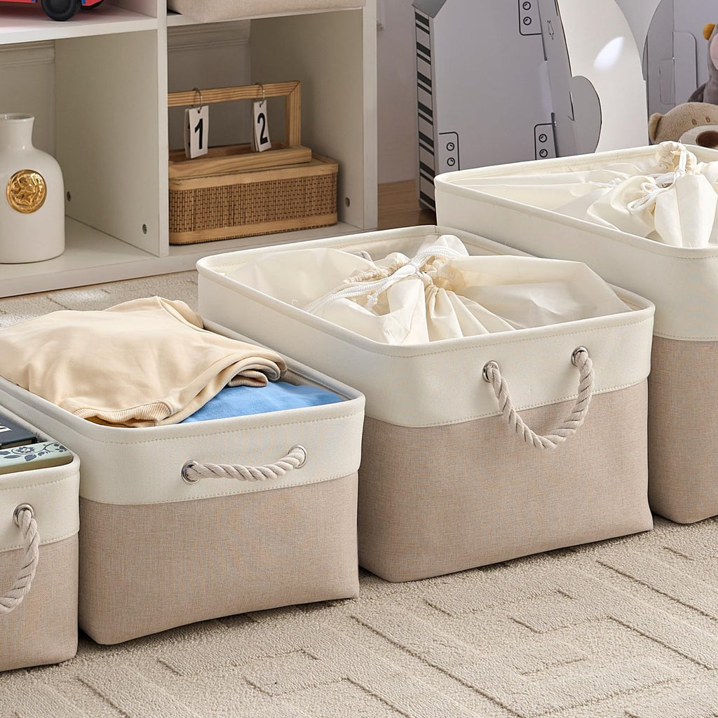 Mangata Small Storage Box, Thickened Fabric Storage Basket with Handles for Shelves Toy S, 1 Pack - image 4