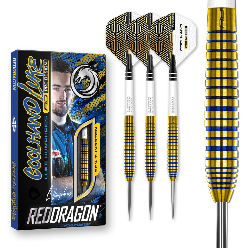 Red Dragon Luke Humphries TX3 Gold SE 22g Tungsten Steeltip Darts Set