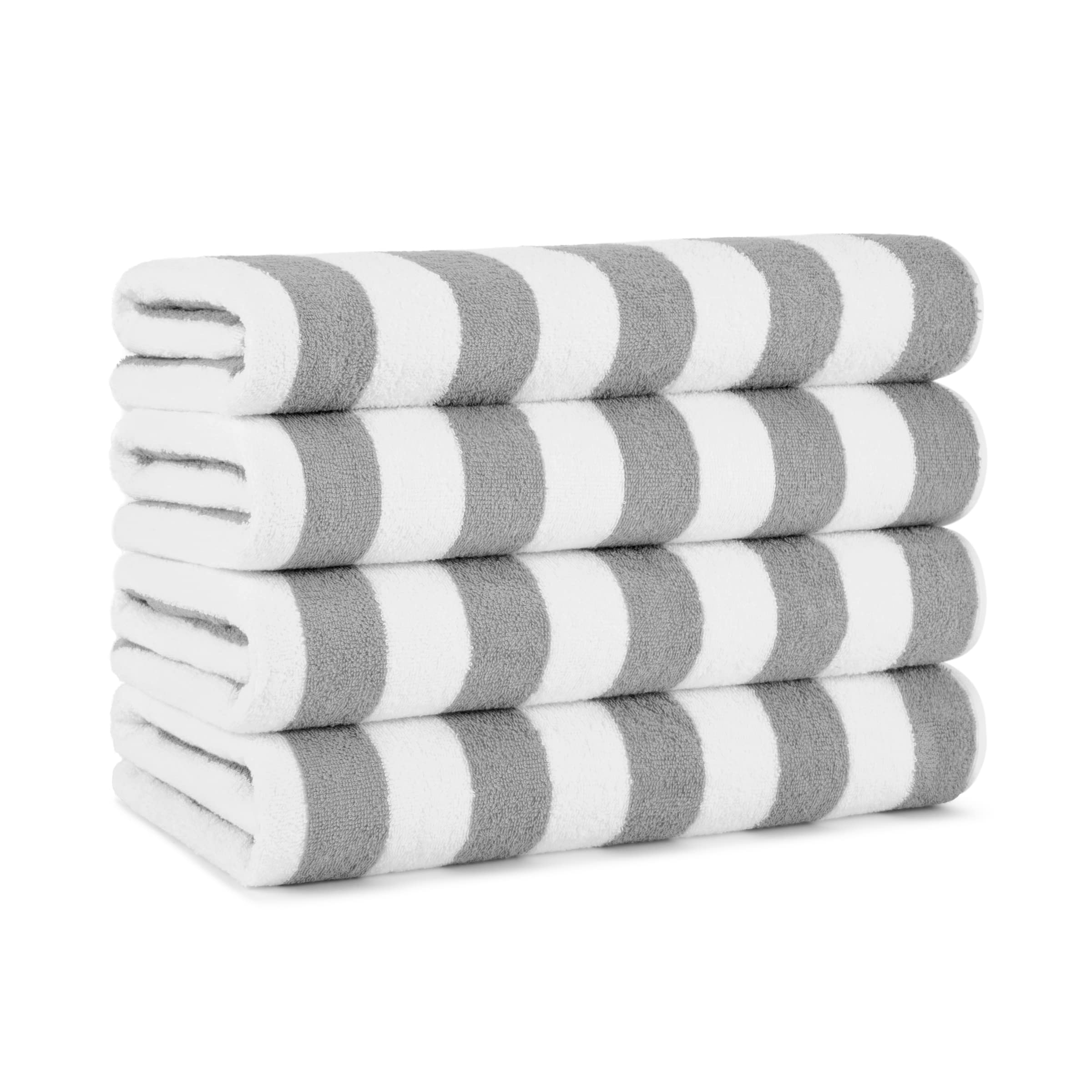Arkwright California Cabana Striped Beach Towels | 100% Cotton | 4 Pack