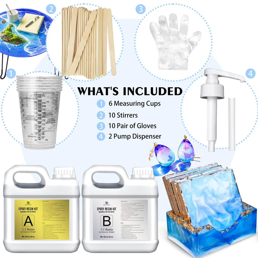 Crystal Clear Epoxy Resin Kit – 2.4L Self-Leveling Art Resin