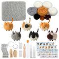 Truslin Faceless Cats Needle Felting Kit - 6pcs DIY Wool Craft for Adults