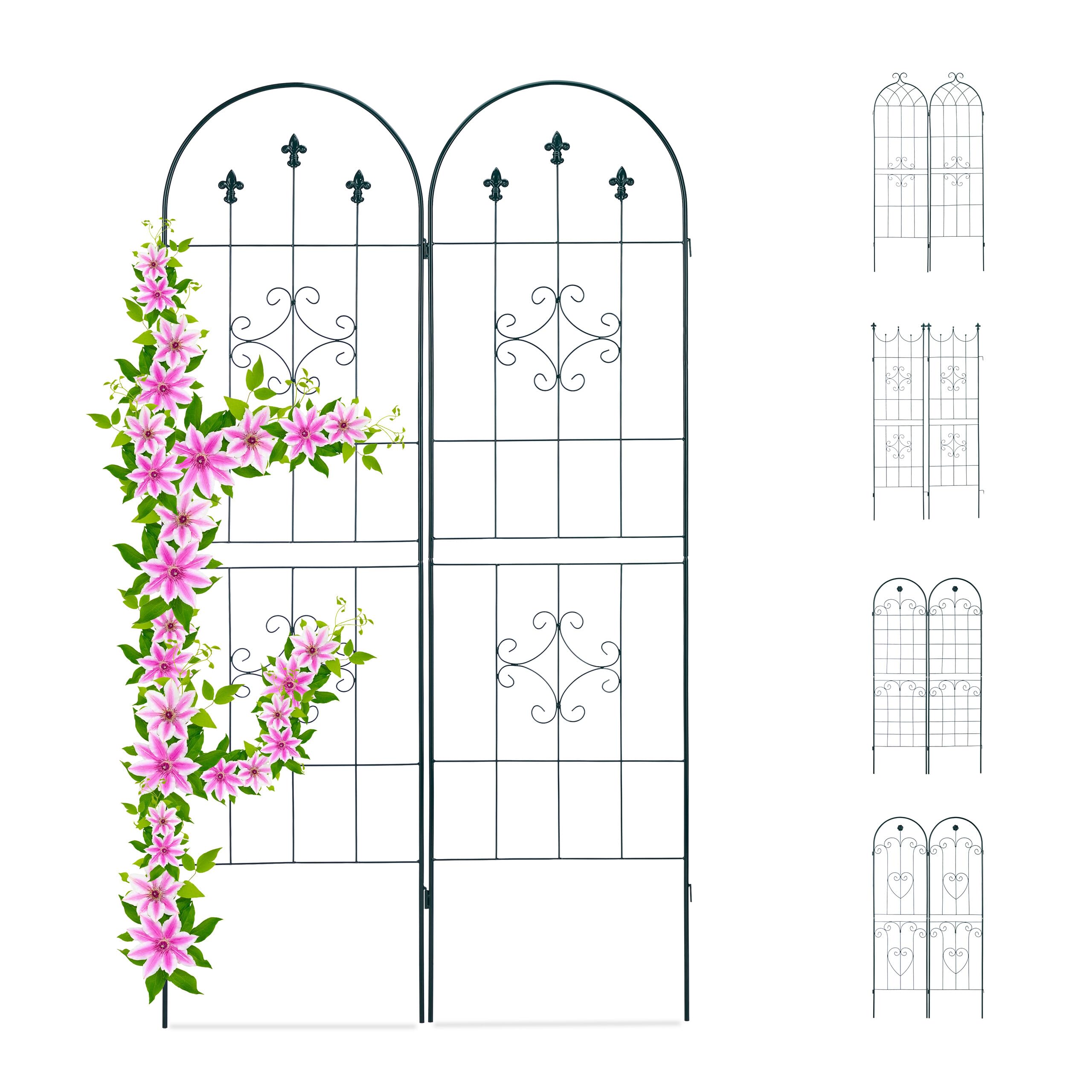 Relaxdays Metal Garden Trellis Set of 2 – 180x50cm Ornate Plant Support