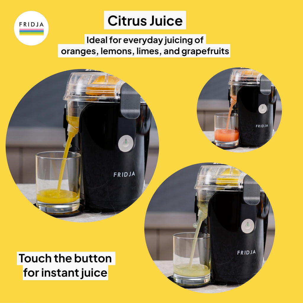 Fridja F800 Automatic Citrus Juicer – 50W Electric One-Touch Press, Black