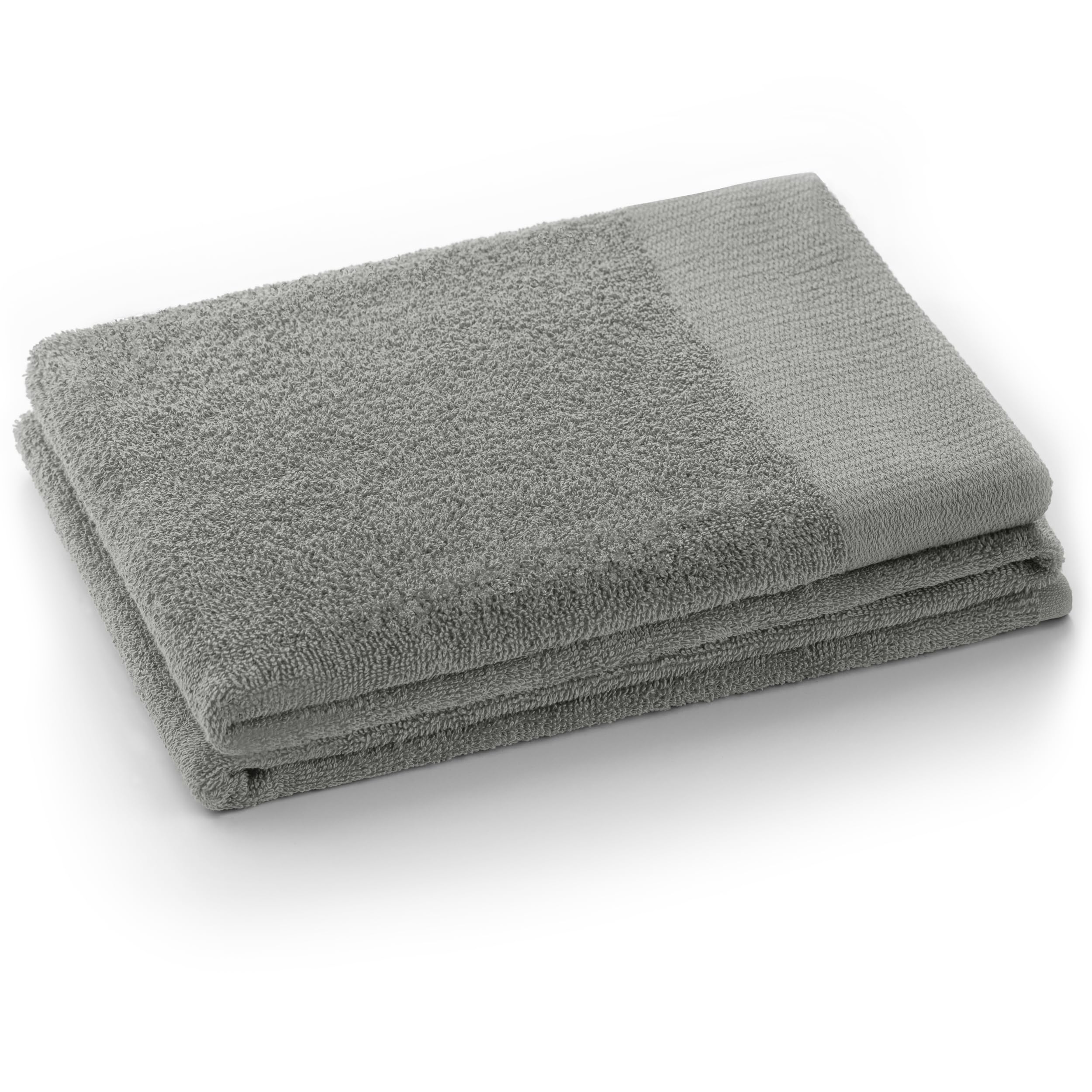 AmeliaHome Amari Bath Towel | 100% Cotton 70x140cm - Steel Silver Grey