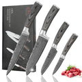 Wakoli EDIS 4-Piece Damascus Kitchen Knife Set | VG-10 Steel & Pakkawood