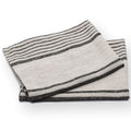 LinenMe Provence Striped Pure Linen Hand Towels - Natural Black, Set of 2