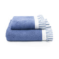 Guinea Blue Cotton Bath Towel Set – 2 Piece Geometric Print