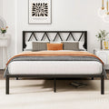 ARFARLY 5ft King Metal Platform Bed Frame with Headboard and Storage