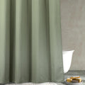 PopKozzi Sage Green Waffle Shower Curtain | Heavy Duty Textured Fabric