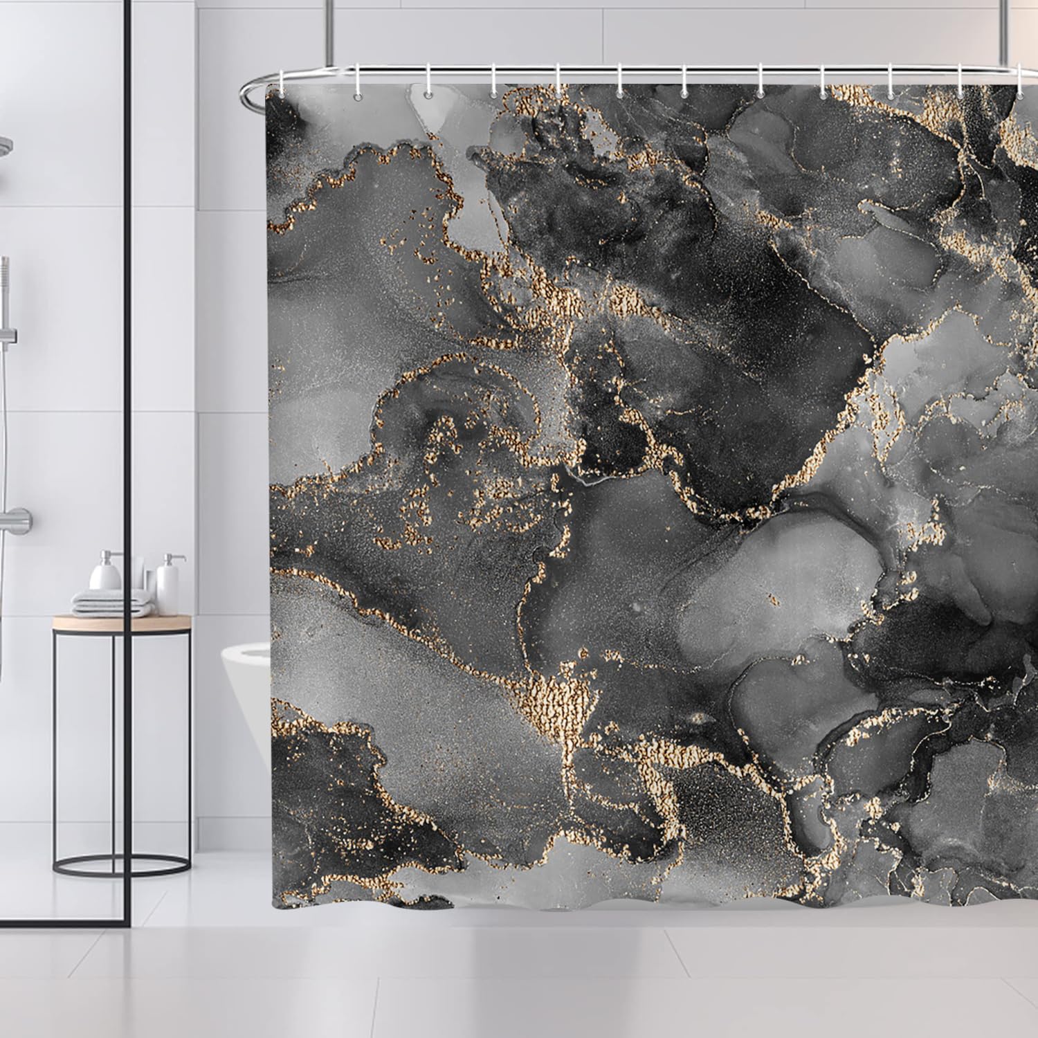 Jolof Store Marble Shower Curtain – Modern Waterproof Polyester, 180x200 cm