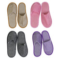 JK Home Disposable Slippers – 4 Pairs Non-Slip Linen Spa Guest Slippers
