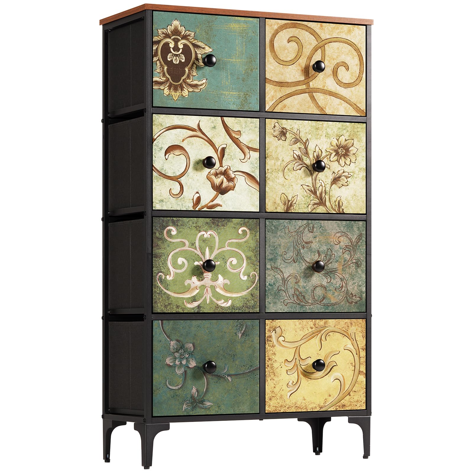 LYNCOHOME 8 Drawer Fabric Bedroom Dresser – Modern Storage Chest