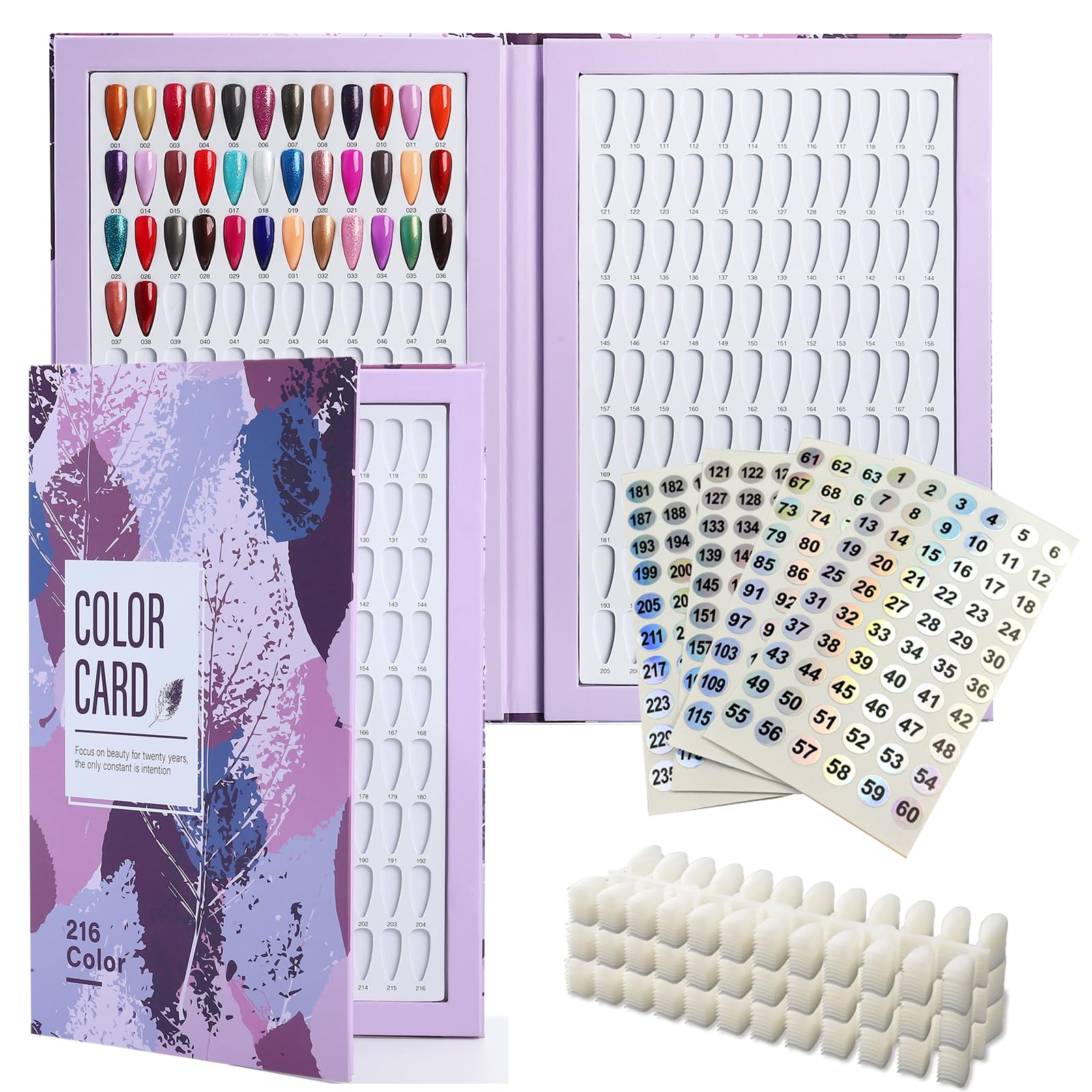 216 Color Gel Nail Polish Display Book with 240 Tips