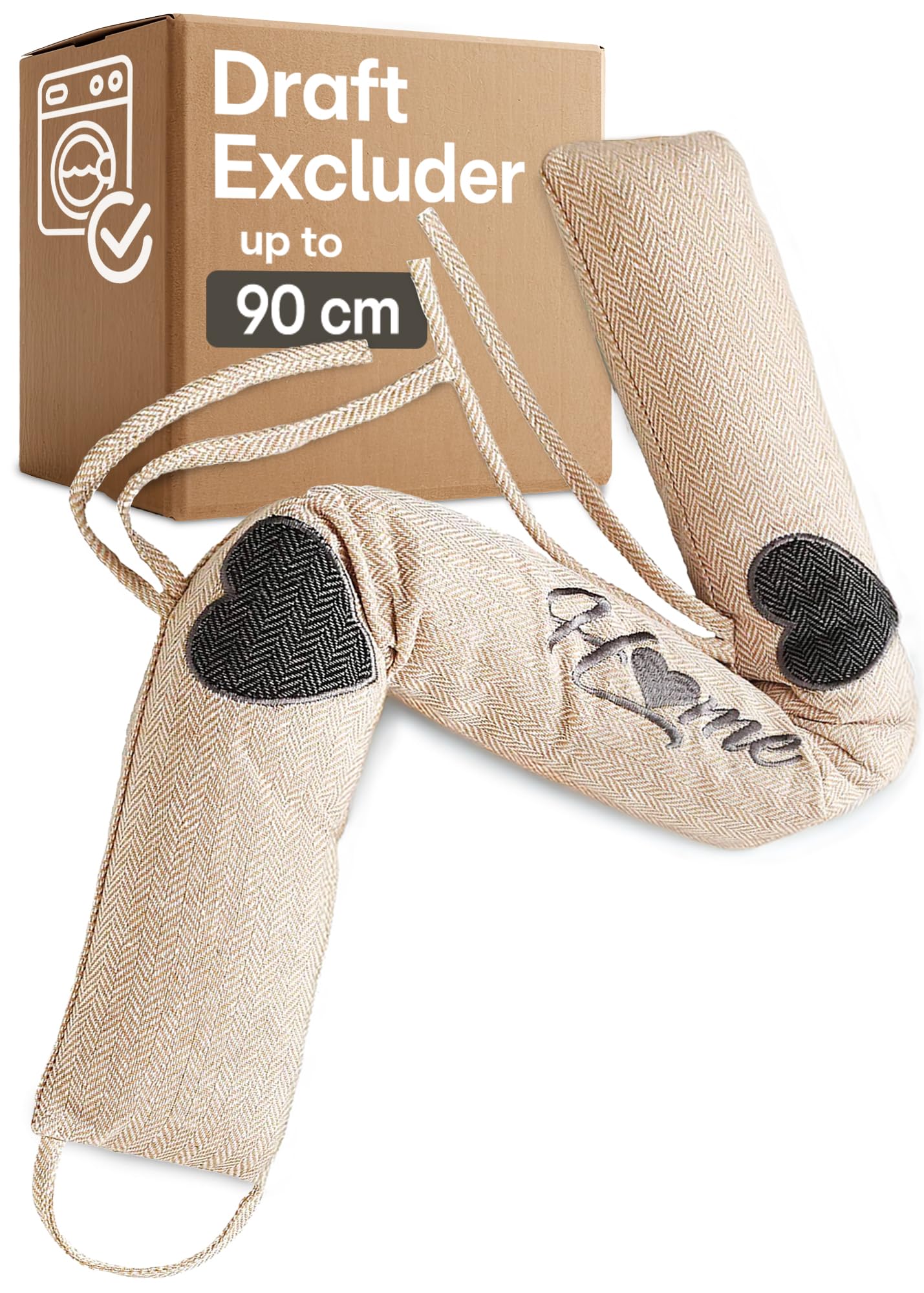 Praknu Draft Excluder for Doors & Windows | 90cm Heavy Duty - Beige