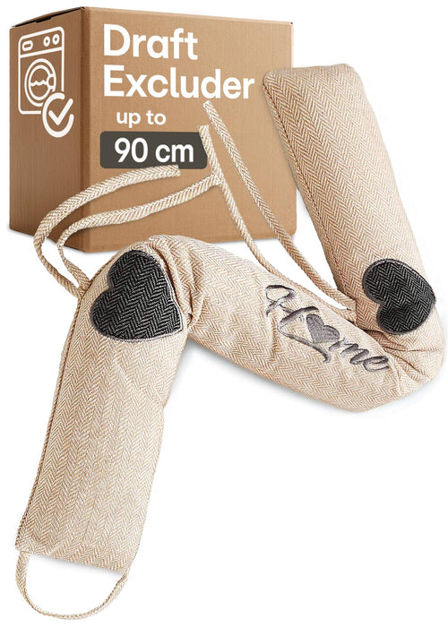 Praknu Draft Excluder for Doors & Windows | 90cm Heavy Duty - Beige