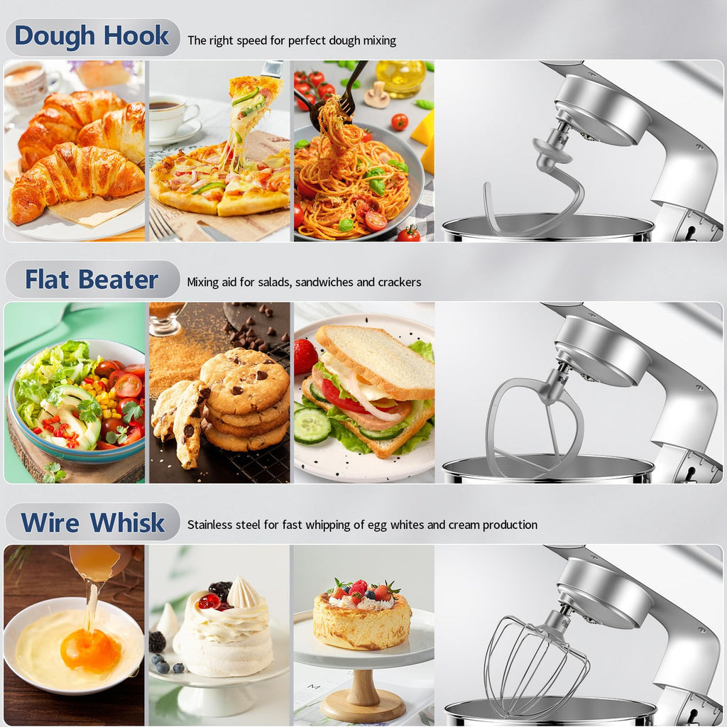 Vezzio Small Stand Mixer | 4.5L 1500W 10-Speed Electric Kitchen Mixer