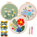Jolof Store Punch Needle Kit – 3 Pack Floral Embroidery for Beginners