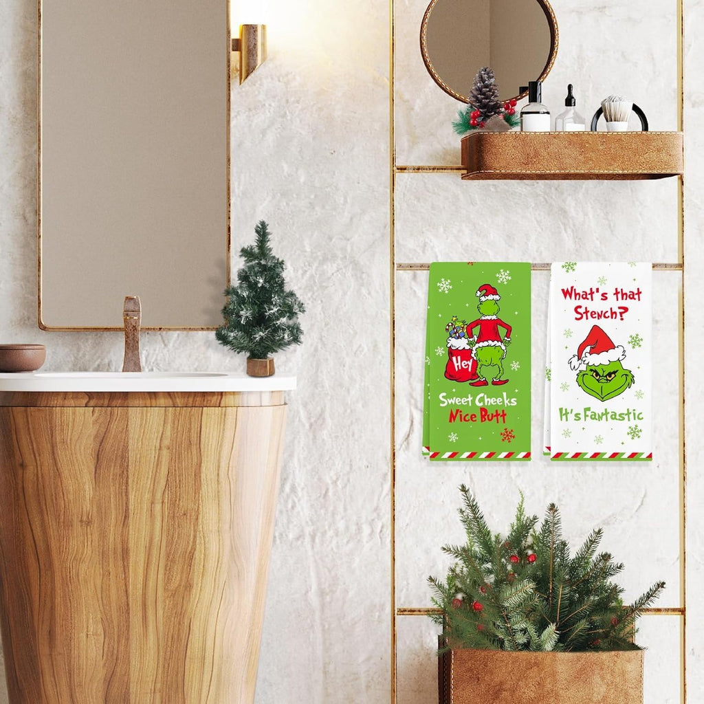 VITEVER Christmas Hand Towels Decorations, Decorative Christmas Kitchen Towels Dish Towels Decorations, Drying Towels Set Gift for Bathroom - image 5