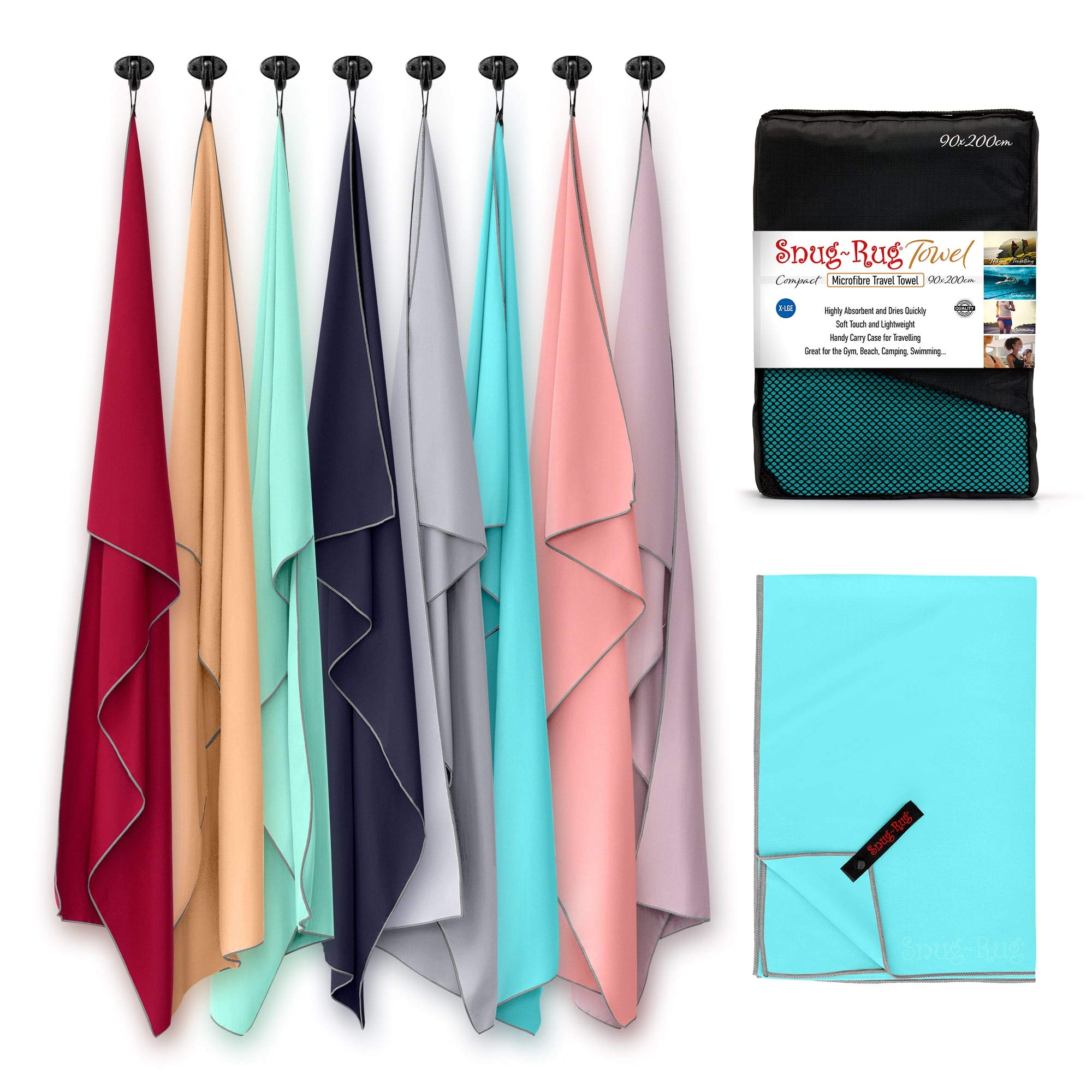 Snug Rug Microfibre Beach Towel XL – Sand Proof & Quick Drying Blue