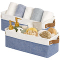 StorageWorks Narrow Storage Basket, Small Fabric Storage for Shelves, Deco Slim Storage Boxes for Clothes, Collapsible Baskets with Handles - image 1