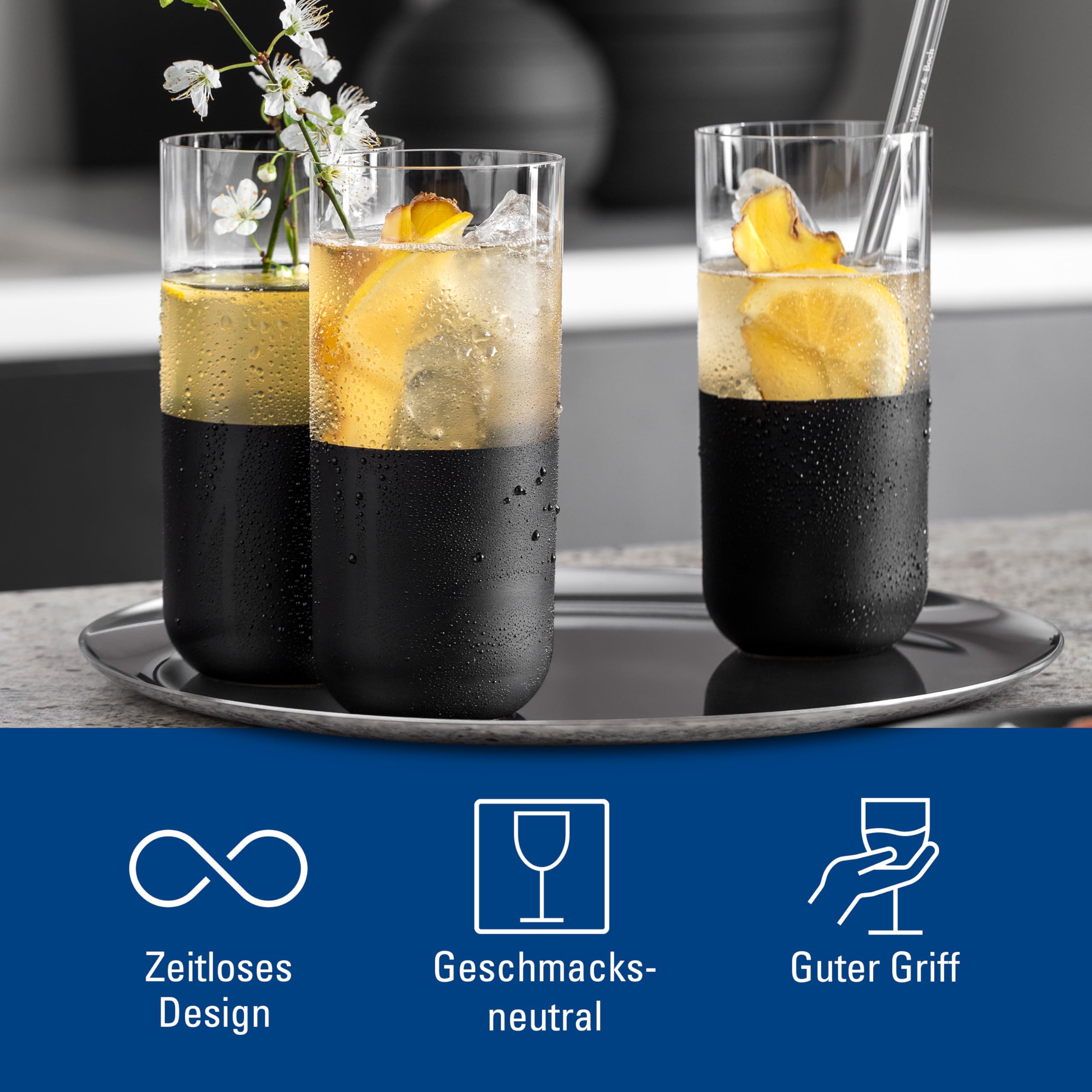 Villeroy & Boch Manufacture Rock Crystal Long Drink Glass Set | 4 Pcs