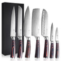 PAUDIN 7-Piece Japanese Knife Set | High Carbon Stainless Steel