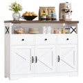 IRONCK Sideboard Kitchen Cabinet with Power Outlets, 107x35x95cm, White