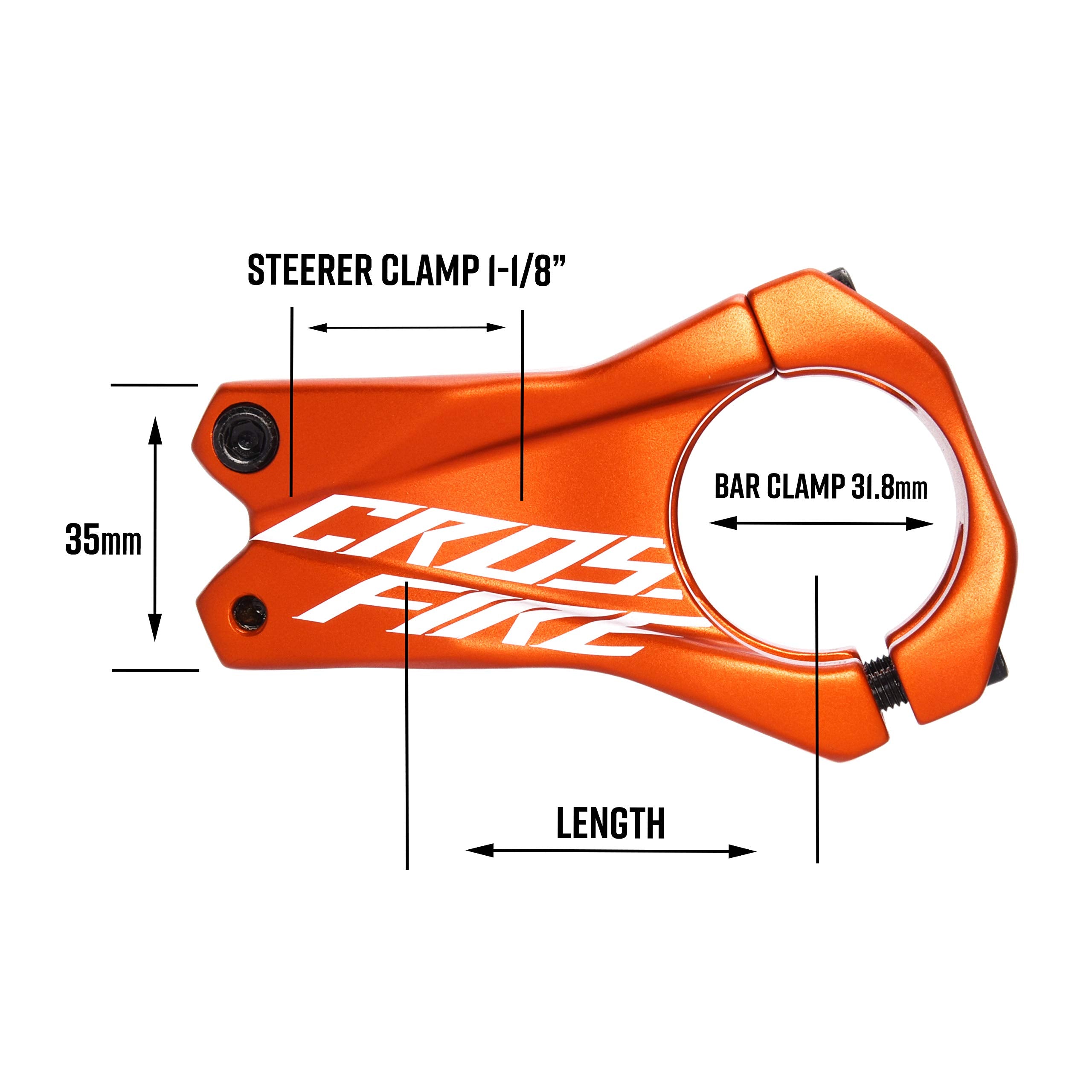 Funn Crossfire MTB Stem | 31.8mm Alloy Bike Stem for BMX & Enduro - 50mm